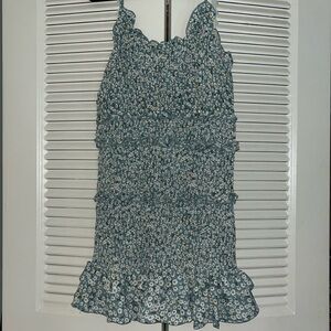 She + Sky Ruffle Blue Flower Dress.